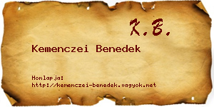 Kemenczei Benedek névjegykártya