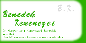 benedek kemenczei business card